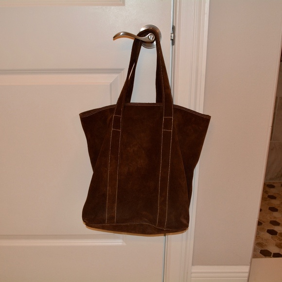 Banana Republic Chocolate Suede Tote - Picture 4 of 9